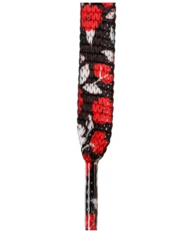 Sznurowadła ARASHI Camellia Black Red White z motywem japońskiej kamelii.